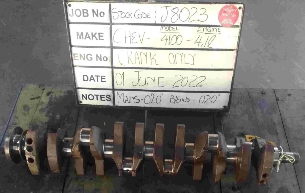 Chev 4100 Crankshaft Mains 020, B/Ends 020 Stock Code J8023 - Engine Shop